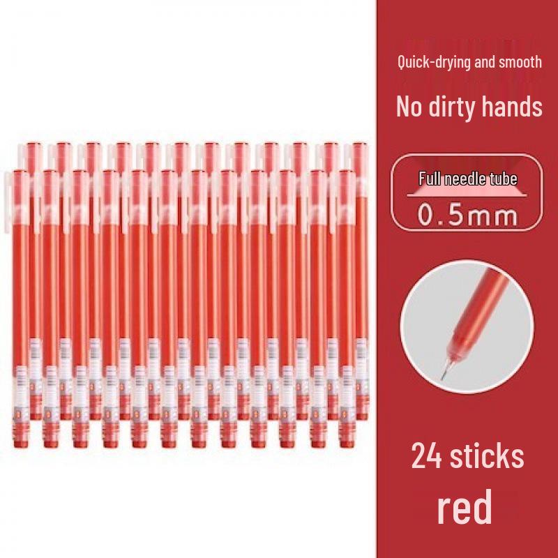 100 Red Gel Pens for Teachers - 0.5mm Ballpoint for Marking and Correcting Homework