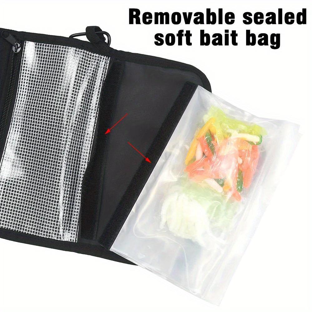 1PC Lure PVC Waterproof Fishing Bait Storage Bag with Handle, Lure Sorting Bag, Fishing Accessory Organizer Bag, Divider-style Waterproof Storage Bag
