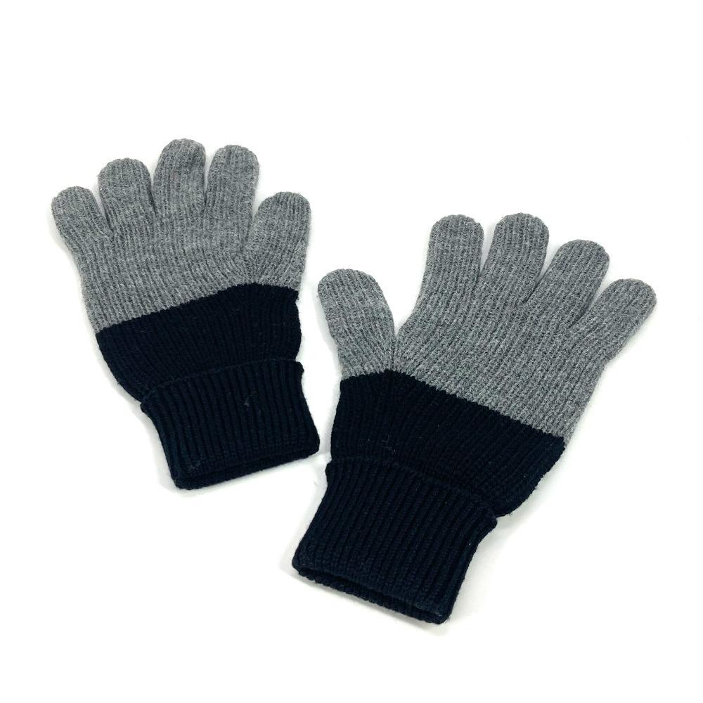 Dior 213MG01AT481 Logo CD Bicolor Accessories Gloves Wool Black/gray