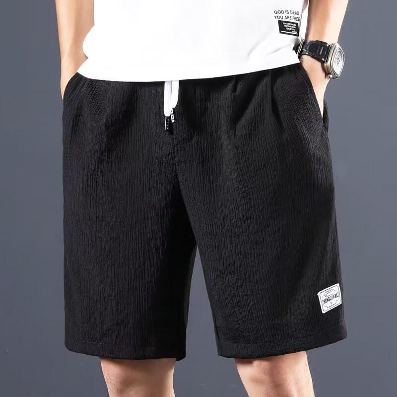 

Men s Ice Silk Linen Casual Summer Shorts – Breathable, Cool Five-Point Beach Sports Pants XL чорний