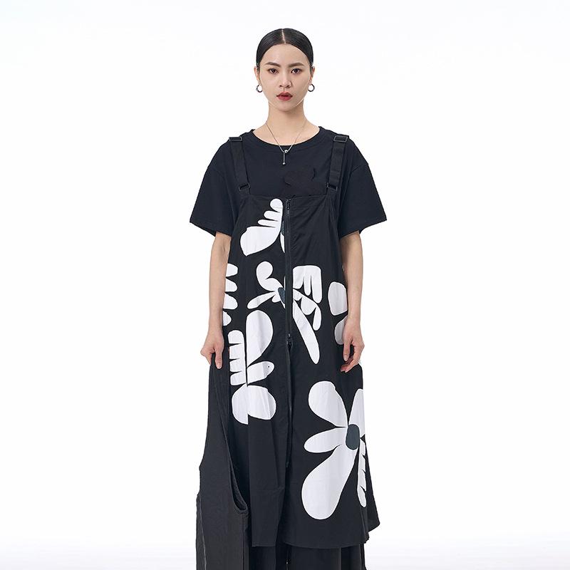 2026 Trendy Plus Size Women s Loose Strappy Dress One Size чёрный