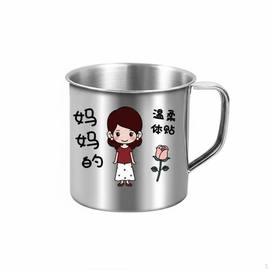 Child S Stainless Steel Cup DropResistant Cartoon Mug with Lid for