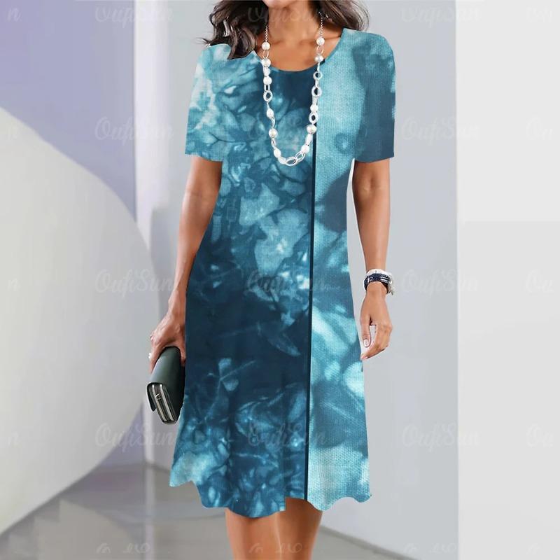 Fashion Trend Ladies Dresses Summer Print Dresses Vintage Tops Fashion Party Casual Loose