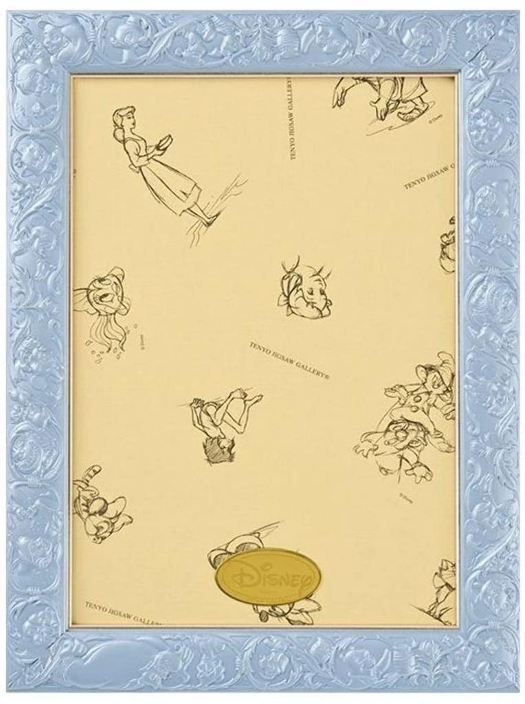 Tenyo In Puzzle Frame for Art Figure 108 Pearl Blue X Gold Braided 3D Character Disney Emblem Hanging and Hook Included (Made Japan) Disney-Exclusive
