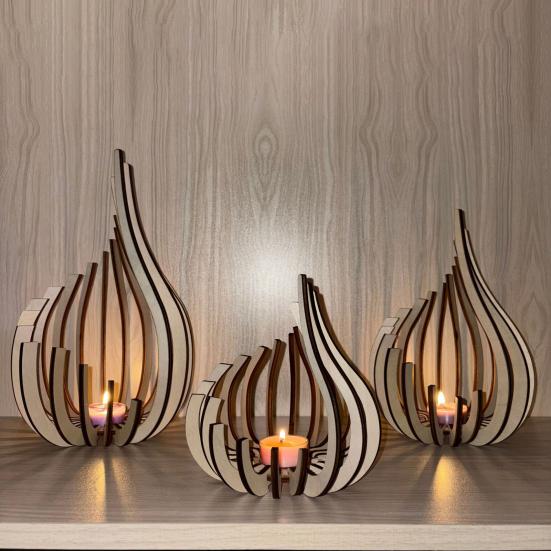 Holzkerzenhalter Moderner Minimalistischer Stil Kerzenständer Teelichthalter Handgefertigter Kerzenständer für Esstisch Kamin Regal Zuhause