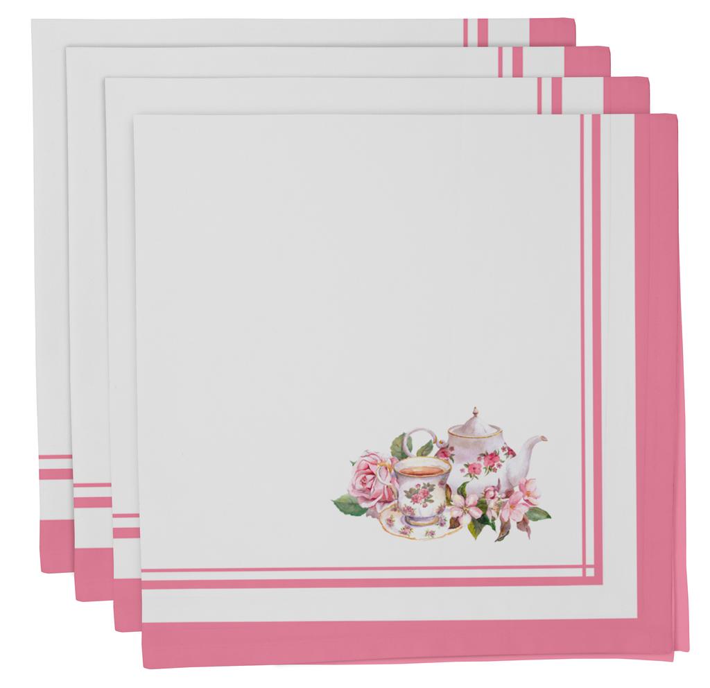 Vargottam Napkins  Florals  Print, Premium Quality Dinner  Napkins, 100   Cotton, Set of 4 Reusable  Napkins  Set, Size 20X20