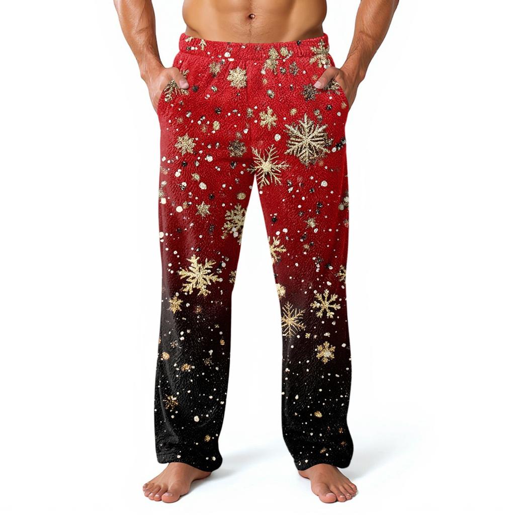 Men's Allover Printed Home Pants Sleeping Pajama Pants Long Pants Pajama Pants