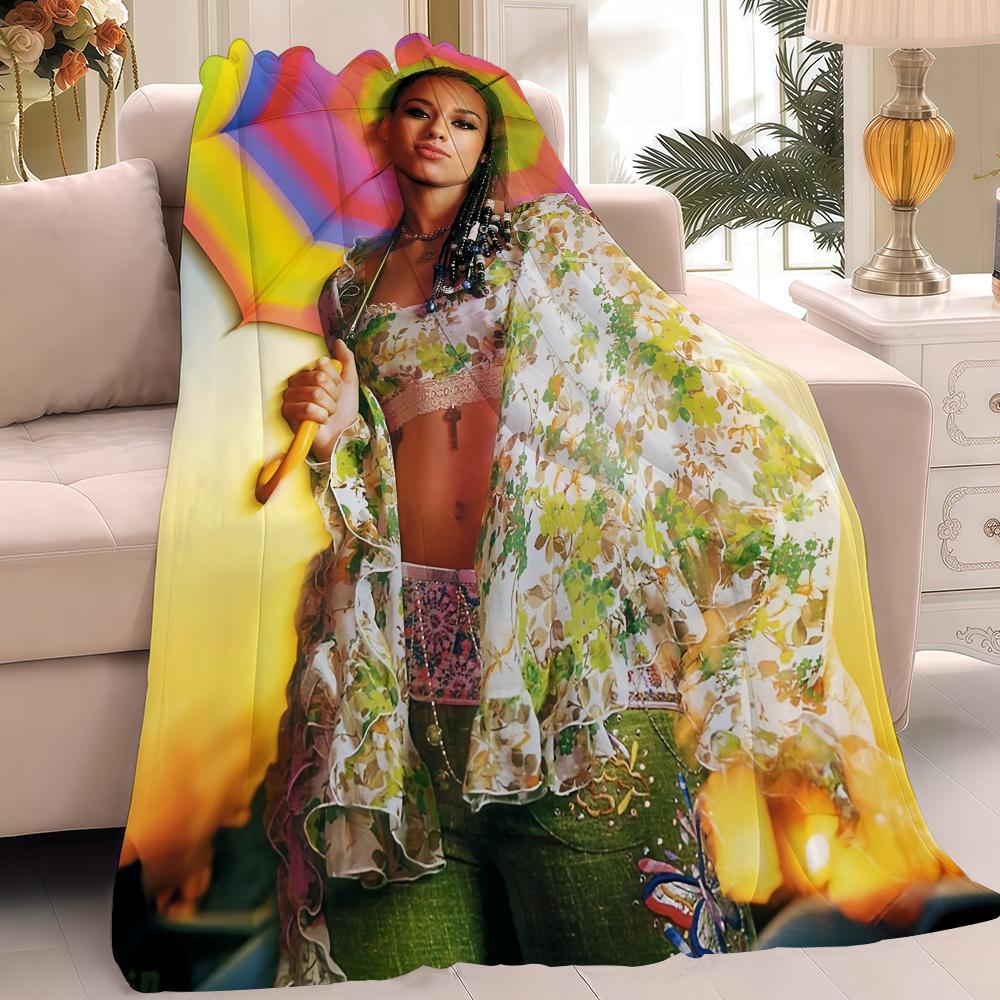 A-Alicia Keys Singer Blanket Warm And Soft Suitable For Bedroom Living Room Sofa Bed Office Travel Camping