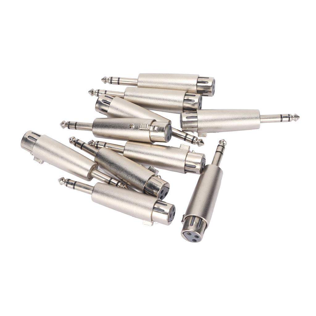 10pcs 1/4 TRS To XLR Female Adapter 3 Pin 6.5mm To XLR Female Stereo Balanced Connector