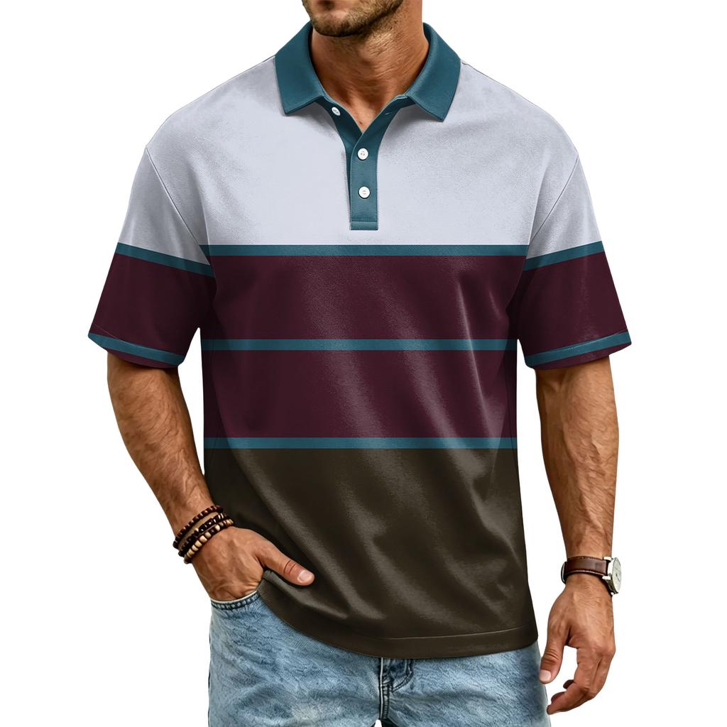 Men's Casual Quick Dry Mesh Polo Shirt Golf Shirt Breathable Lightweight Sport Tee with Button Placket and Short Sleeves
