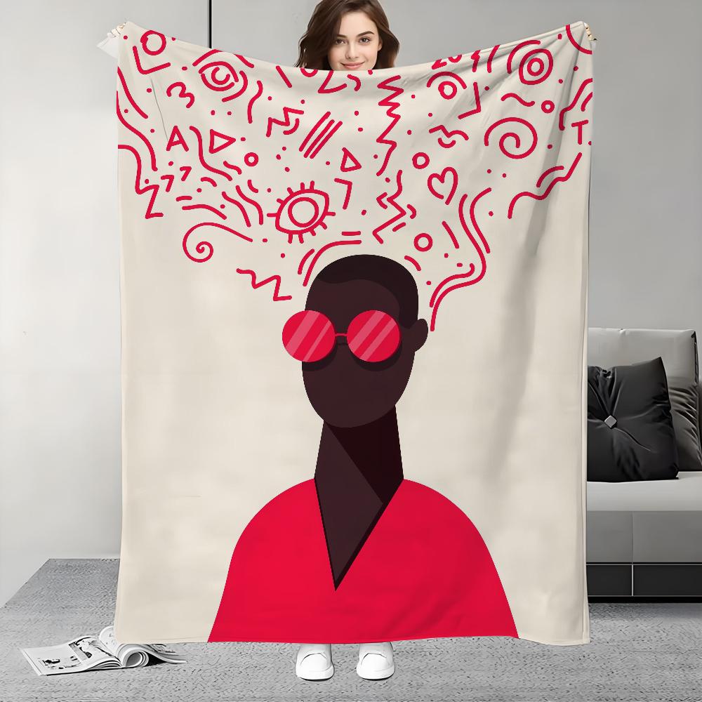 

Brazilian abstract Willian Santiago art Blanket Design Lightweight For Dorms, Naps, Living Room, Office,Sofa,All-Season 30x40in