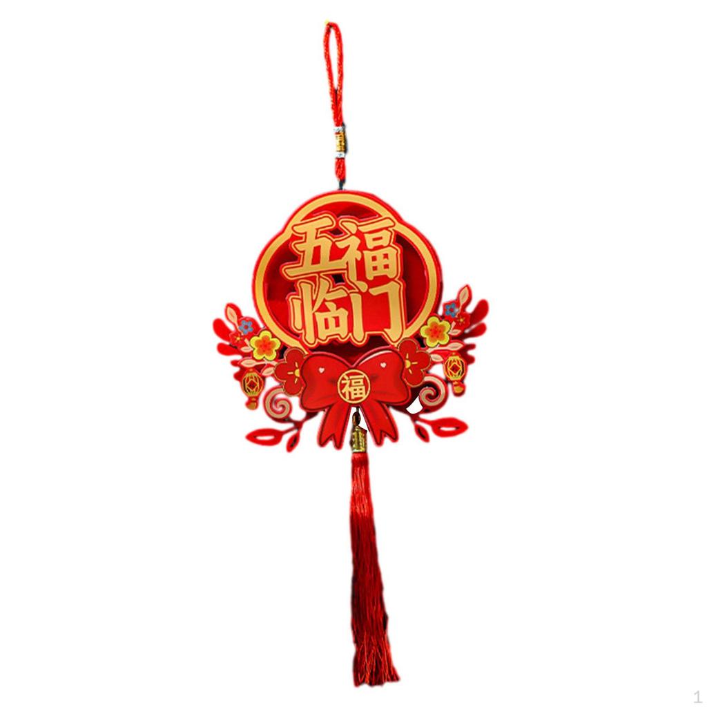 Drachen Türschild für das Chinesische Jahr mit Quastenanhängern und Fu-Zeichen