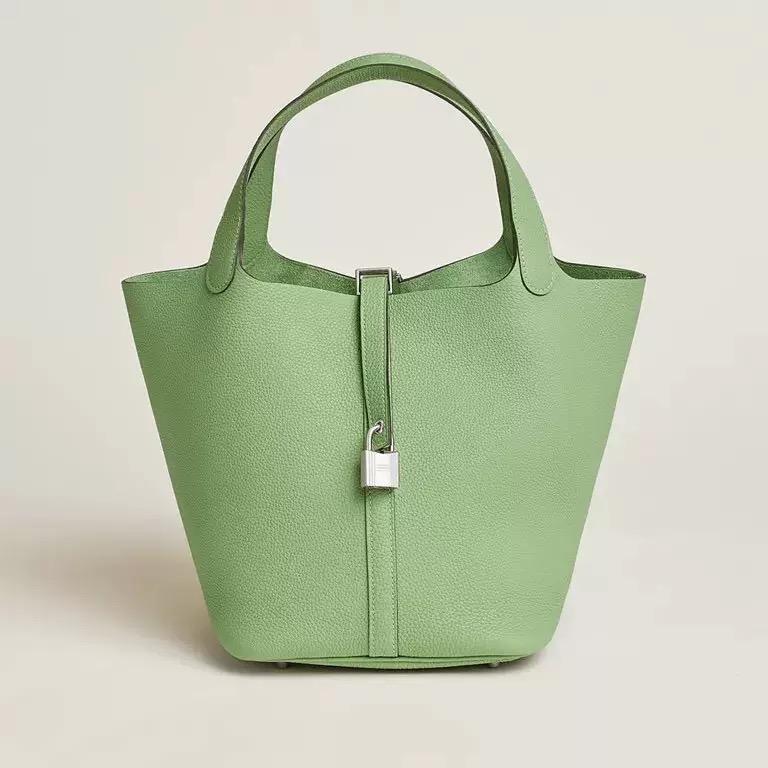 Genuine Leather Shoulder Bucket Bag Women Litchi Pattern Mini Basket Tote Soft Handbag Mommy Bride Wedding Bags with Lock