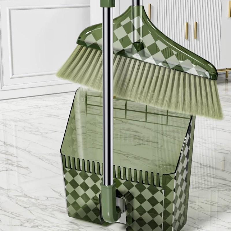 Foldable Broom Dustpan Set Home Use Plastic Hair-Resistant Sweeper With Collapsible Design