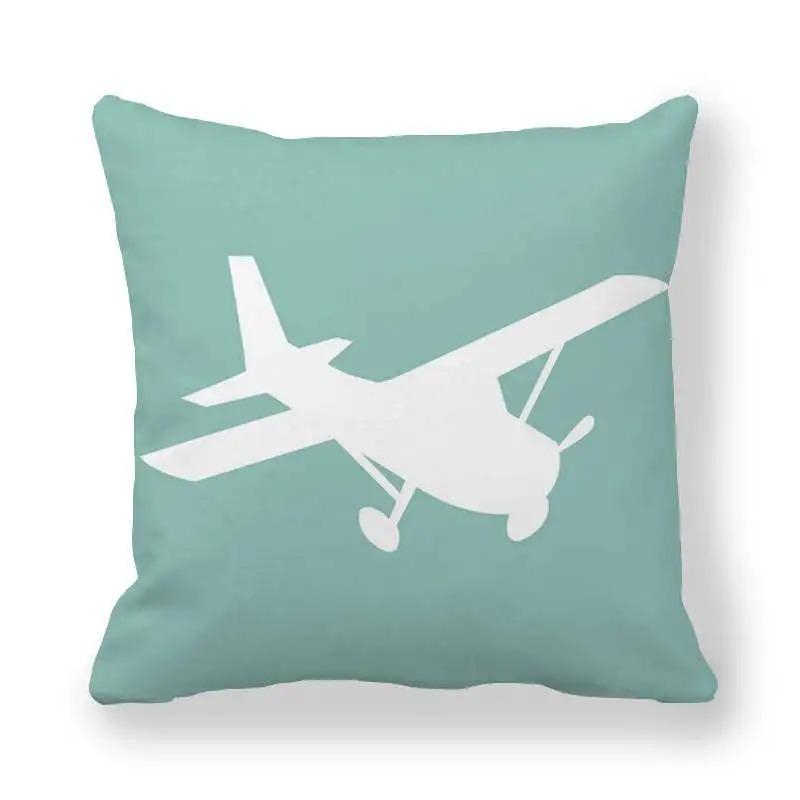 Cartoon Airplane Pattern Pillowcase Interior Decoration Office Living Room Home Pillowcase