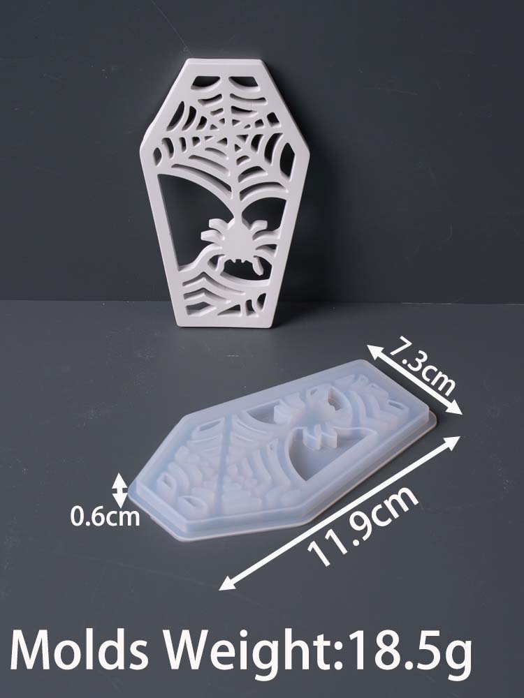 Gothic Halloween Ghost Night Light Silicone Mold Skull Bat Storage Box Gypsum Mould Candlestick Resin Carfts Molds Home Decor