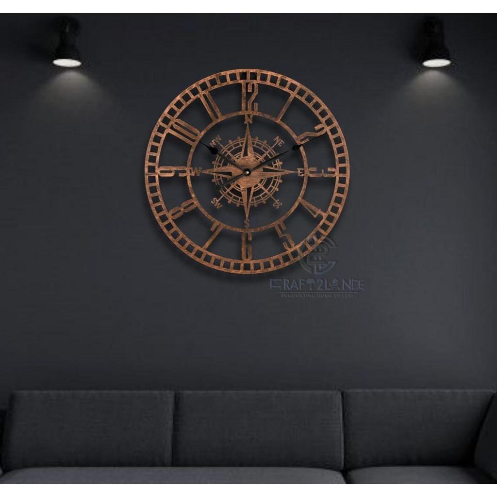 Wall Clock Decor Art Sculpture for Home Office Living Room Bedroom Restaurant Cafe (16 Inches/ 40 Cms)