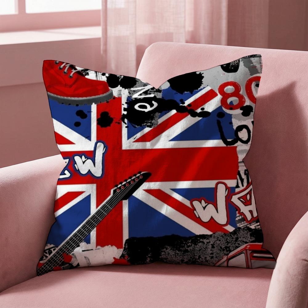 LOVE England Bedruckte Kissenhülle Mehrzweck-Kissenbezug für Zuhause & Auto - Wendbar, Weich & Langlebig für den täglichen Gebrauch