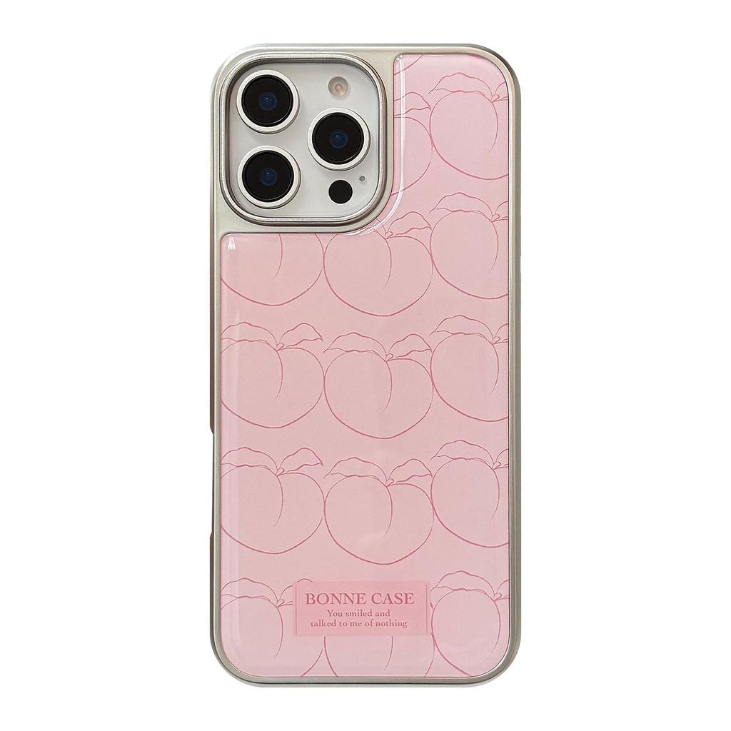 Line Peach with 16 Apple 15pro Max Mobile Phone Case Iphone 14 Drop Glue 13 Huawei 15 Sweet
