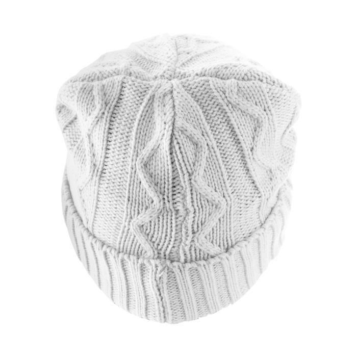 Bonnet - MSTRDS - Cable Flap - Blanc - 100% Polyacryl - Doublé En Polaire