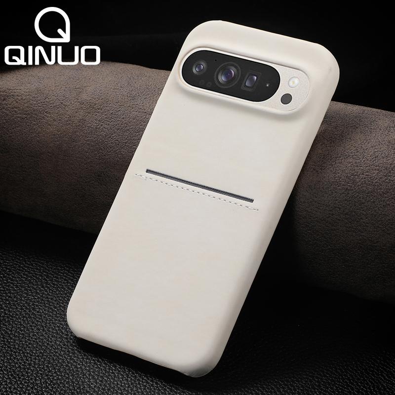 Luxury Sheep Skin Style With Card Pocket Phone Case For Google Pixel 10 9 Pro XL 8 8A 8Pro Matte Leather Clip Shockproof Cover