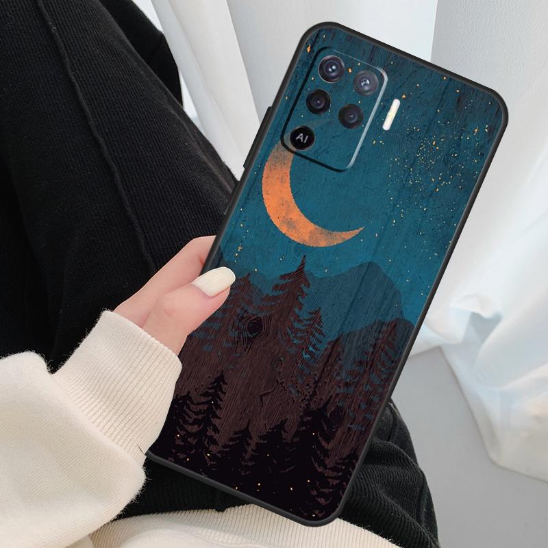 Star Lake Mountain Case For Oppo A54 A74 A94 A18 A57 A17 A77 A38 A58 A78 A98 A80 A60 A40 A96 A76 A16 A15 A5 Pro