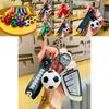 Cute Cartoon Soccer Keychain Adorable Faux Football Bag Hanger Car Accessory