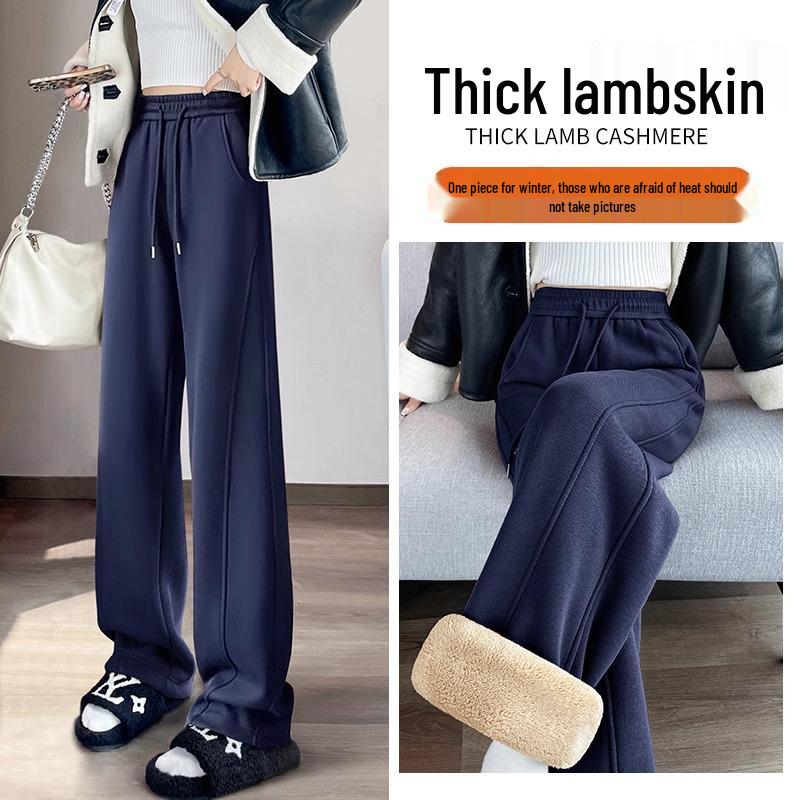 

Женские зимние брюки прямого кроя приталенного силуэта на подкладке из флиса из овечьей шерсти, 2024 Small