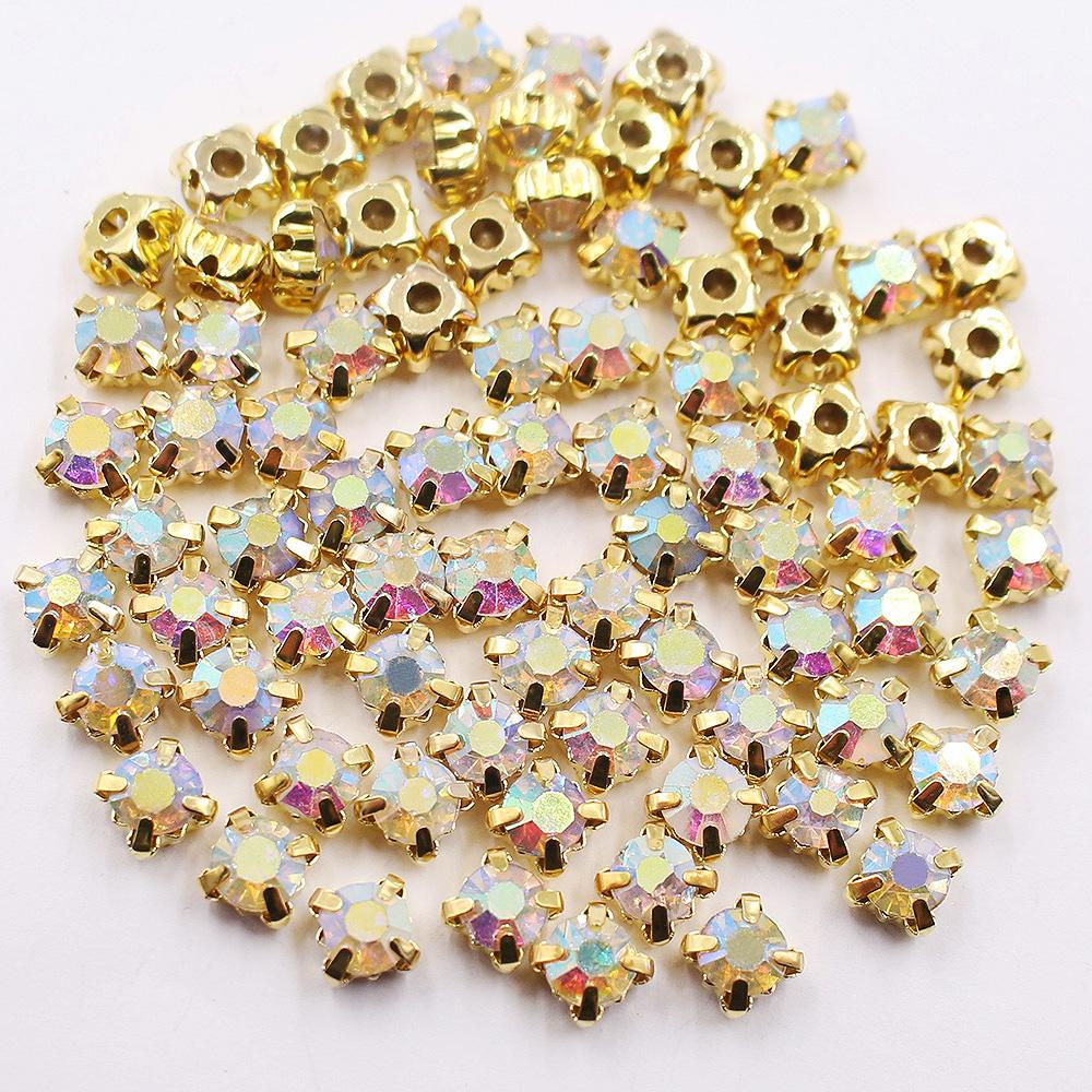 SS16-SS40 2D 3D Krallen-Näh-Strasssteine, glänzende Kristalle, Glasperlen, Steine, Strass zum Aufnähen für Kleidungsdekorations-Edelsteine