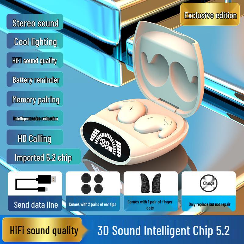 MD528 Ultra-Thin Wireless Bluetooth Earphones: Bestselling In-ear Sleep Device with Dual Host Technology
