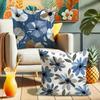 Elegant Blue Floral Pillow Cover: Various Petal Patterns for Home Decoration, Sofa Cushion Cover, Bedroom Room Decoration