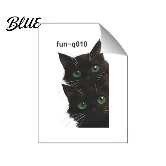 Removable Car Sticker Sticker, Waterproof PVC Self-adhesive No Trace Auto Decal, Black Non-damaging Adhesive Cat Pattern Funny for Windows Mirrors