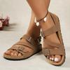 Fashion Metal Buckle Mule Sandals Women Summer 2025 Comfortable Flat Heels Cork Sandals Woman Plus Size 42 Non Slip Casual Beach Shoes