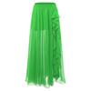 Gonna Chiffon Danza del Ventre da Donna Vita Elastica Volant a Cascata Spacco Laterale Costume da Ballo Svasato