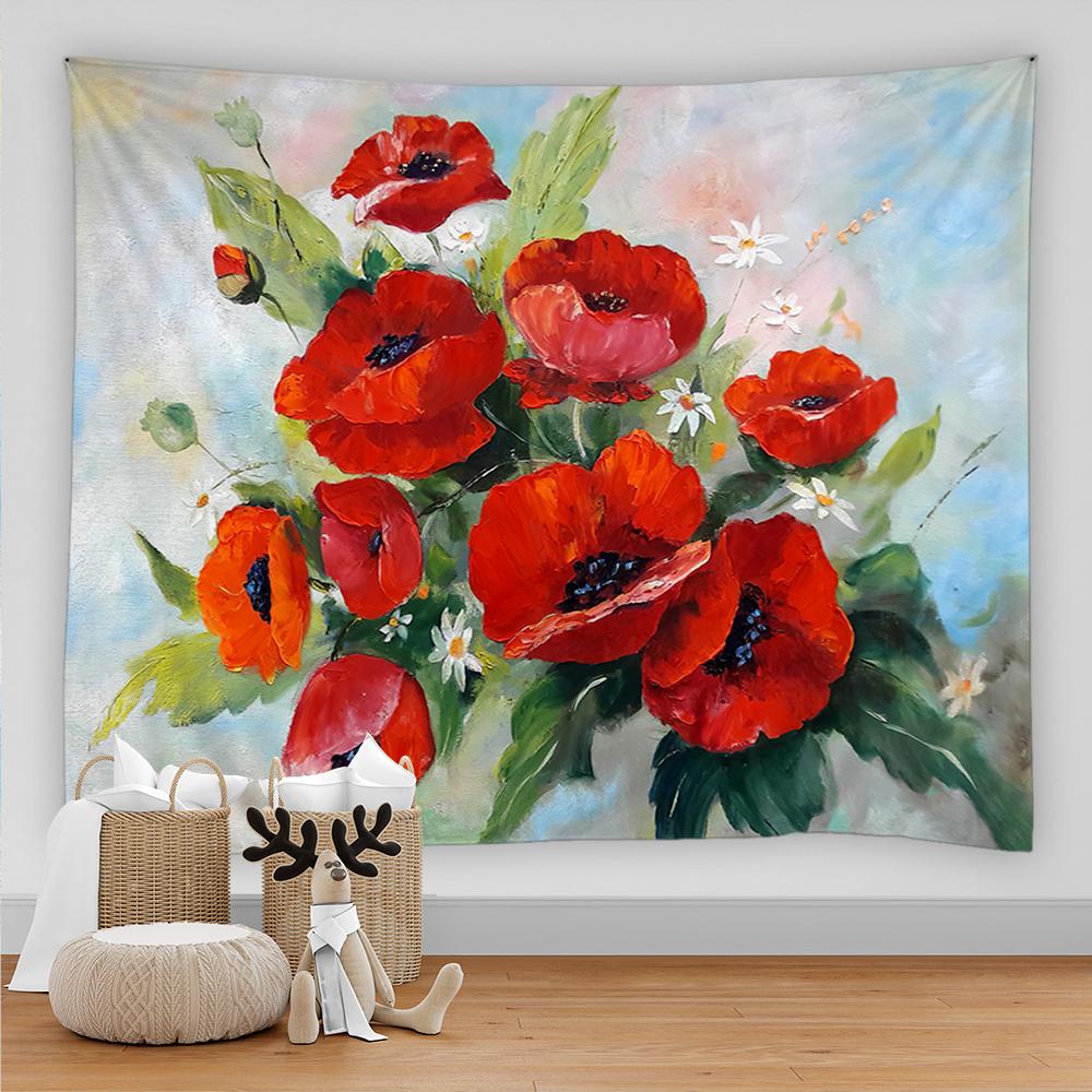 

Красочный цветочный гобелен, настенный цветочный коврик для йоги, одеяло, хиппи, гобелен в стиле бохо, психоделическое искусство, украшение для дома, гостиной 100X75CM