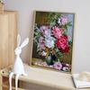 Oil Painting Style Flower Diamond Art Set, 5D DIY Full Diamond Cross Stitch Crafts and Crafts Decorative Wall Mural Ornaments