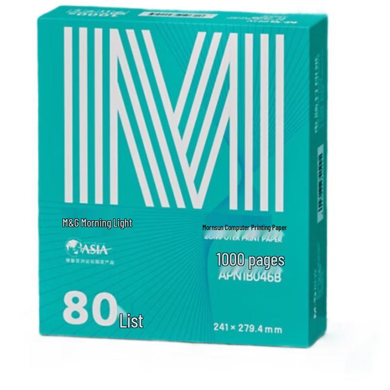 M&G Green Light Continuous Form Dot Matrix Paper 3-Ply, 3 Sections