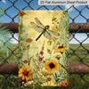 2D Flach - 1 Stück Vintage Libellen-Blumen-Metallschild | Aluminium Wandkunst Dekor, Garten Café Garage Gravur, 8x12 Zoll, für Zuhause Restaurant Innenbereich