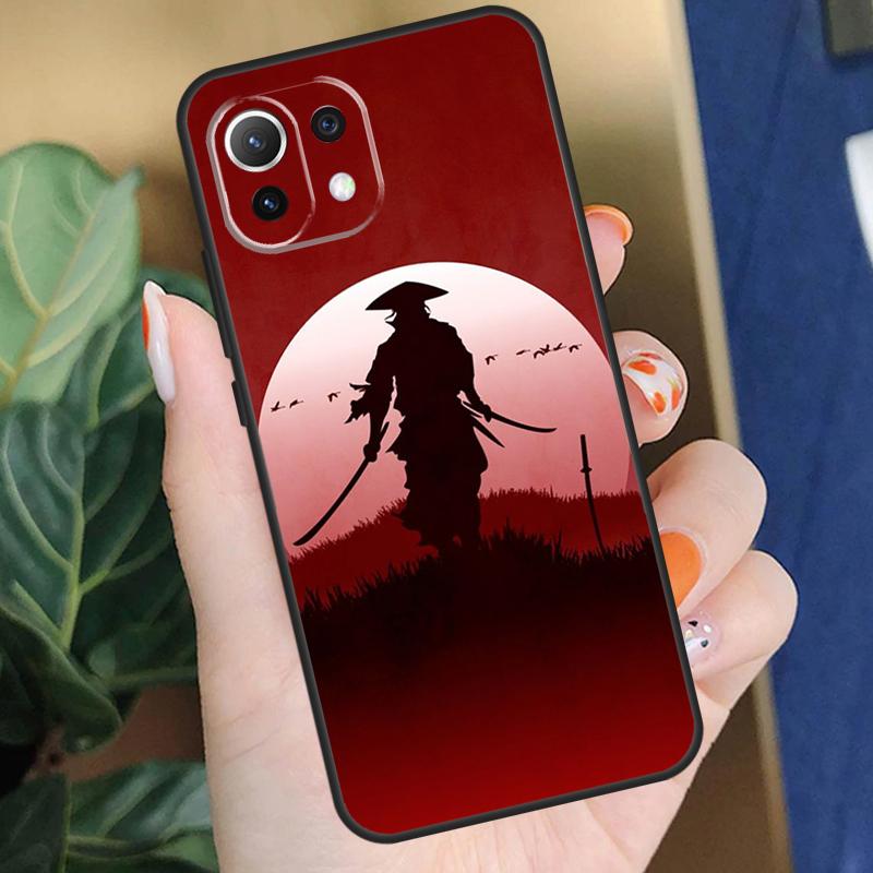 Japan Ninja Samurai Red Sun Case For Xiaomi 15 14 Ultra 13T 14T 15T Pro 17 Pro Max POCO X7 Pro X5 X6 F5 F6 F7 F8 Coque