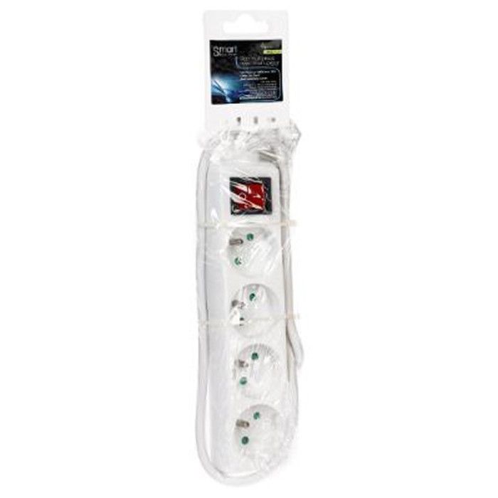 Bloc Multiprise "4 Prises" 24cm Blanc