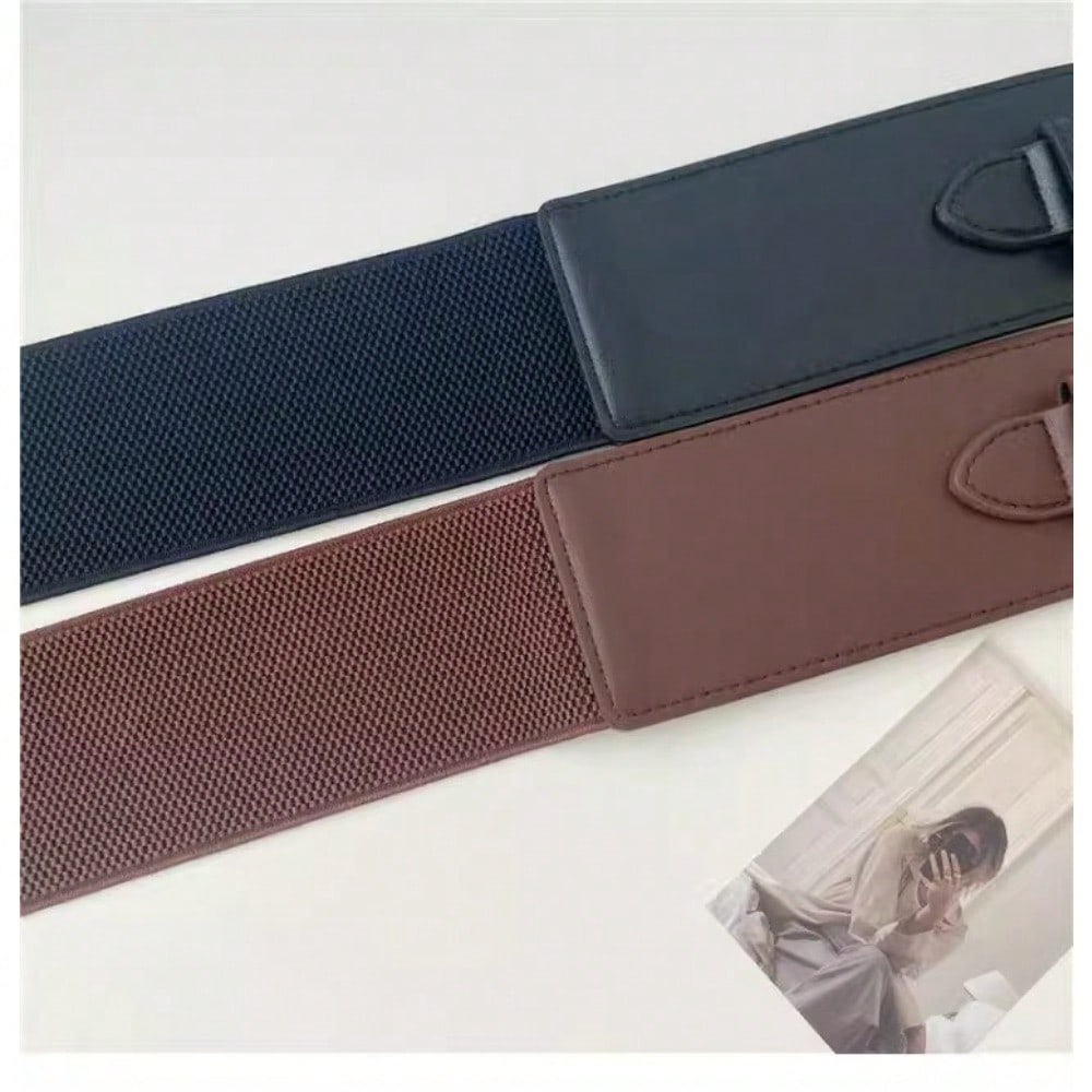 Women's decoration skirt suit waist belt versatile elastic belt, black fashion wide version waist seal, wide waist seal