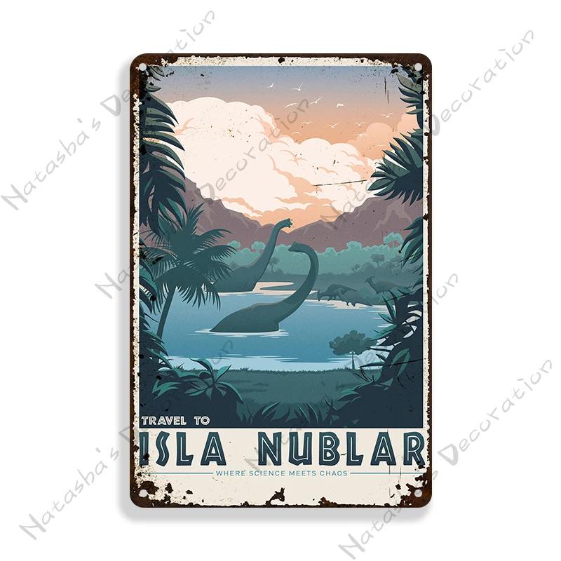 Classic Movie Poster Jurassic Park Metal Sign Retro Poster Vintage Metal Plaque Rusty Metal Sign Club Bar Cafe Industrial Decor