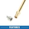 A ABSOPRO Tire Valve Stem Air Inflation Adapter Durable 180mm Long Tire Valve Extension Copper Silver Tone