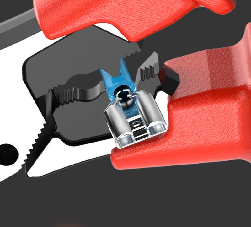 High Voltage Insulated Needle-Nose Electrician Pliers, 1000V, for Cutting, Crimping, Stripping, Angled Use.