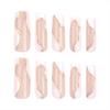 Press on Nails French Tip 3D Nail Stickers Long Square Artificial Acrylic False Nails Easy Application Tools Included