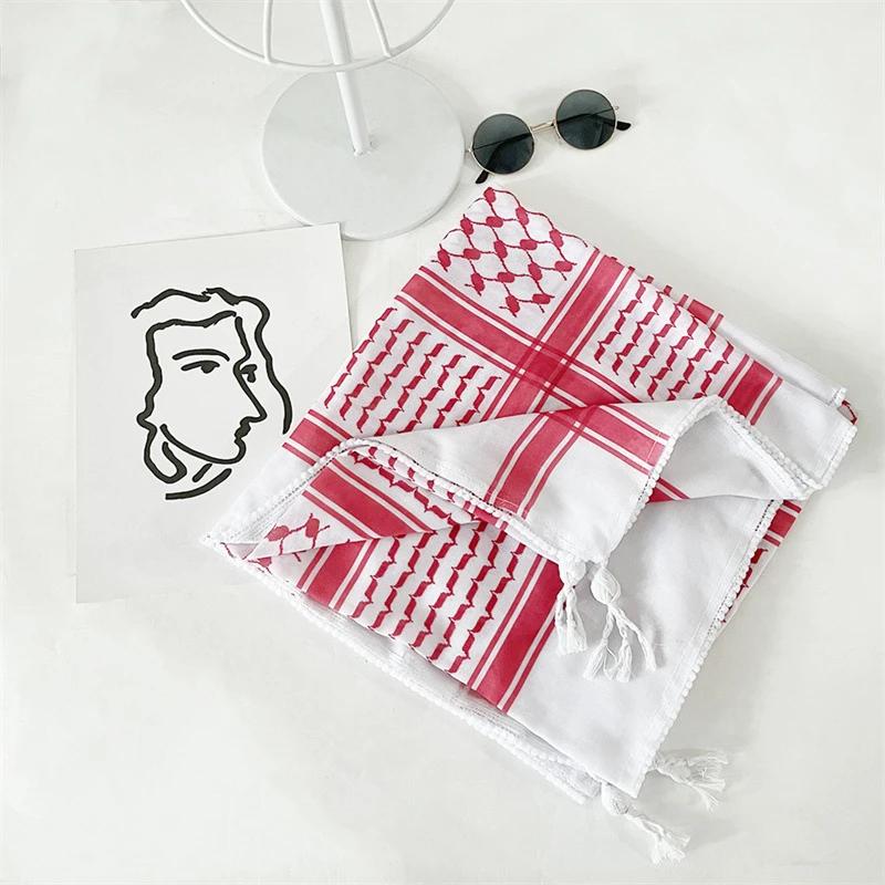 Arab Head Scarf Keffiyeh Middle Desert Shemagh Wrap Muslim Headwear Arabian Costume Scarf For Man