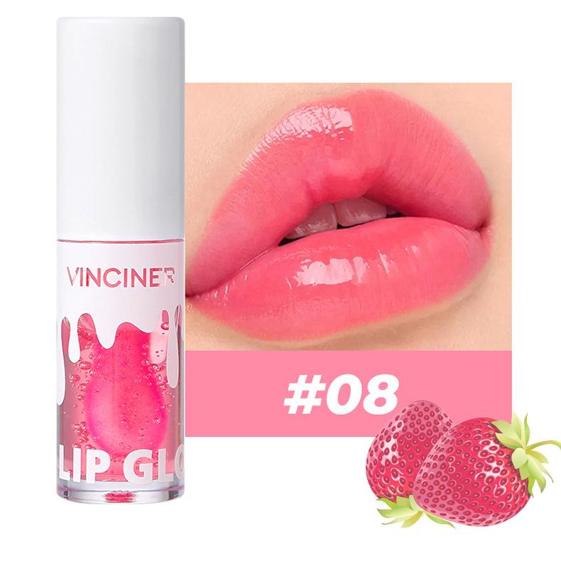 

8-цветный теплый блеск для губ с фруктовым вкусом, увлажняющее масло для губ длительного действия, осветление линий губ, водный блеск для губ strawberry