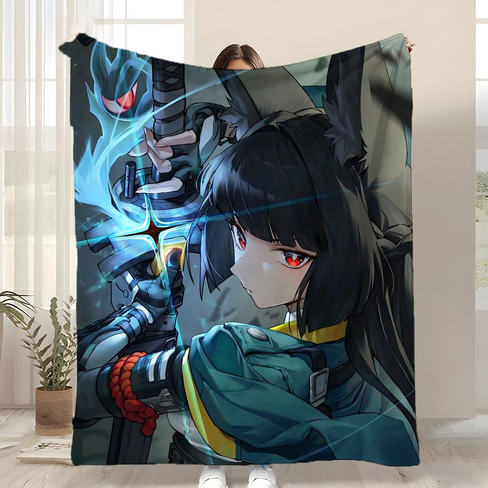 

Zenless Zone Zero Hoshimi Miyabi Throw Kid-Friendly Flannel Throw Blanket Soft Warm Anti-Static Washable All Season 75x90cm
