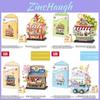 Coffee And Snack Shop Vending Car Assembled Model Ornament For Children And Craft Lovers
