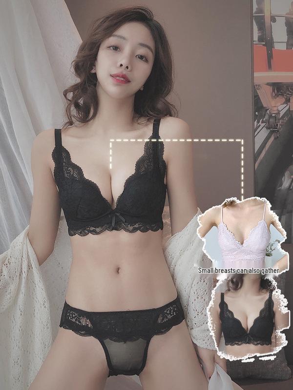 Sexy Lace French Bra & Panty Set: Enhances Small Bust, Reduces Side Boobs, Anti-Sag, Shaping